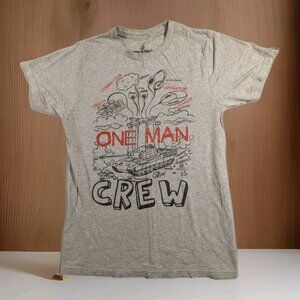World Of Tanks One Man Crew Men's Medium Heather Gray Tshirt